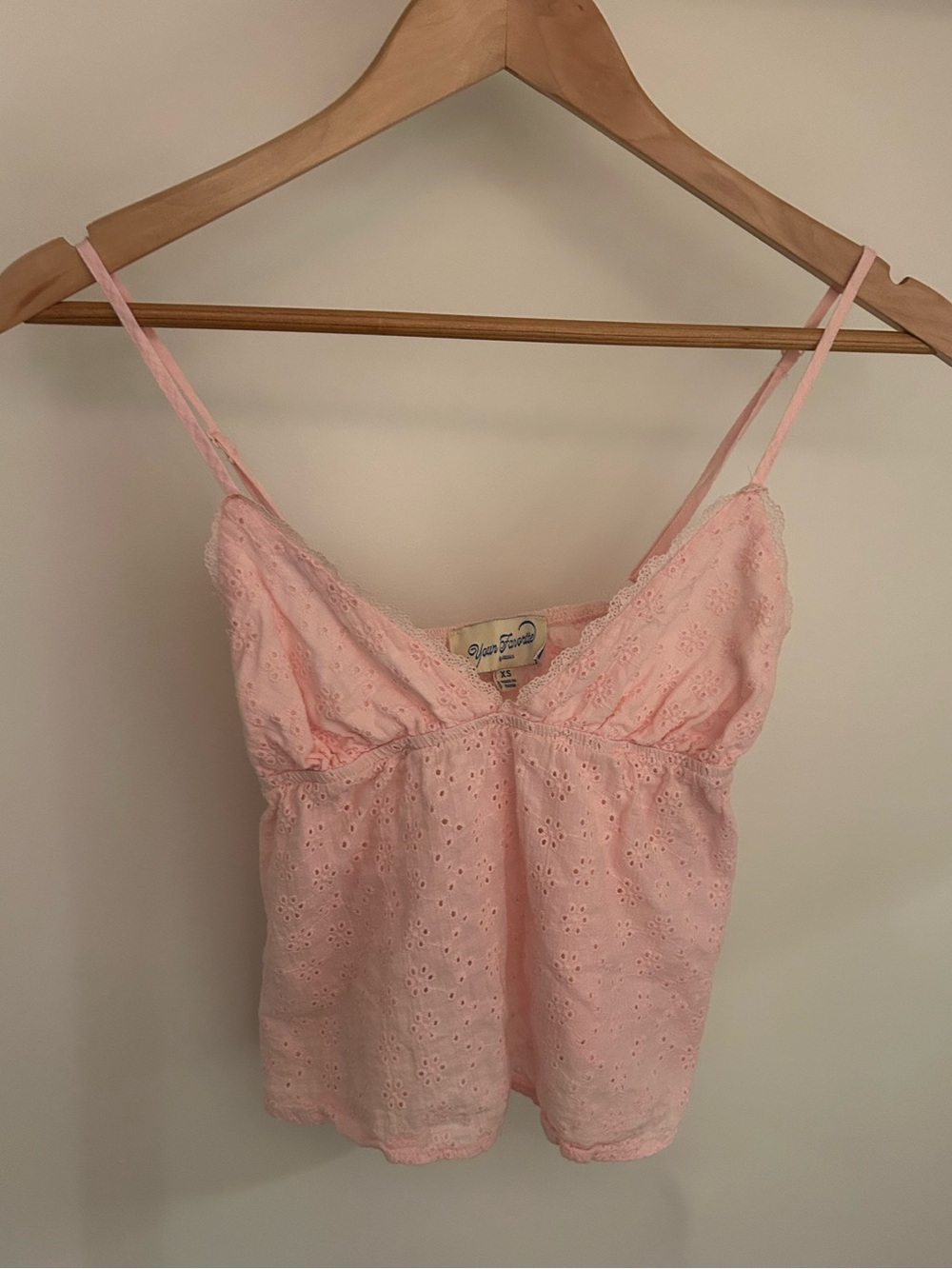 Your Favorite by PacSun Light Pink Eyelet Lace Camisole
